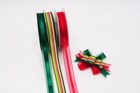 Conjunto de cinta a rayas de estilo navideño